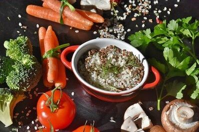 Approximate menu according to a healthy diet scheme