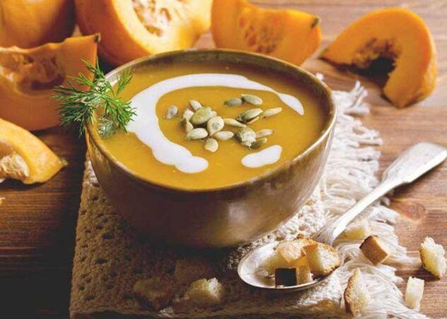 In case of acute gastritis, creamy soups should be eaten. 