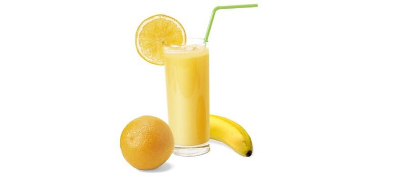 smoothie with banana and orange to drink diet