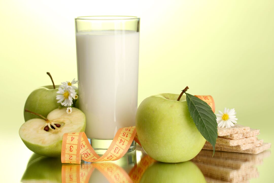 diet of kefir and apples